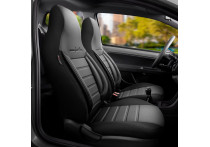 Universele Leder/Stoffen CityBug Stoelhoezenset Comfortline Zwart/Grijs - 9-delig 