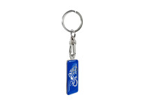 RVS sleutelhanger - 'Moto' Blauw