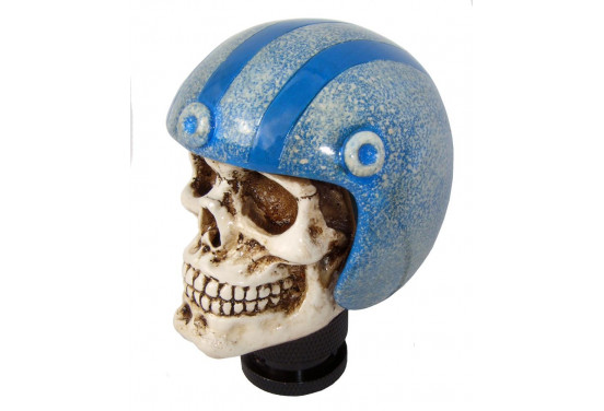 Simoni Racing Pookknop Skull + Blauwe Helm
