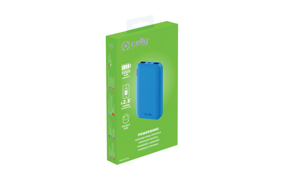 Batterie externe Celly Energy 5000 mAh Bleu, Image 4