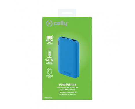 Batterie externe Celly Energy 5000 mAh Bleu, Image 5