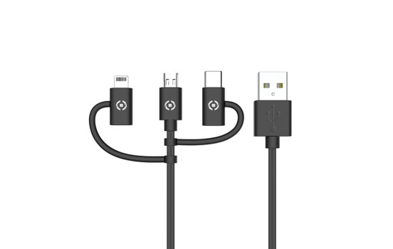 Câble Celly Data 3-en-1 Micro-usb + Mfi + Usb-c 100 Cm, Image 2