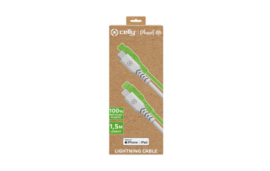 Câble Celly Planet USB-C > Lightning Blanc 1,5 mètre, Image 3