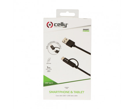 Celly Cable Adaptateur Micro USB-C 1 mètre, Image 3