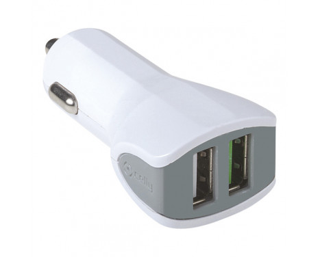 Celly Chargeur Voiture 2 USB 3.4A blanc