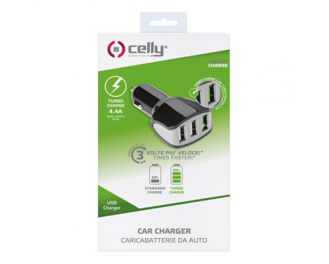 Celly Chargeur Voiture 3 USB 4.4A noir, Image 3