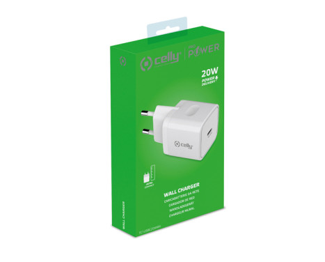 Celly Home Chargeur 1 USB-C 20W Blanc