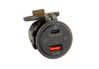 Chargeur de voiture double USB 12V/24V USB-A / USB-C 5V 3.1A chargeur rapide