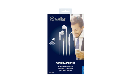 Celly UP300 Écouteurs stéréo 3,5 mm Blanc
