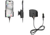 Apple iPhone 15 Plus / 15 Pro MAX, support réglable actif avec prise SIG USB 12 V 70-83 mm