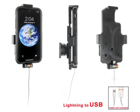 Support passif Apple iPhone X / XS. Câble Lightning vers USB d'origine Apple (avec skin)