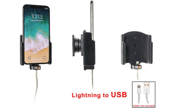 Support passif Apple iPhone X / Xs. Pour câble Lightning vers USB d'origine Apple (rembourré)