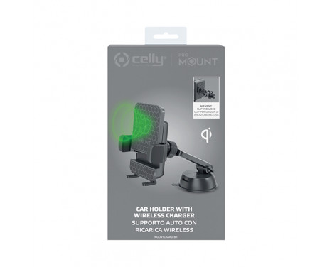 Support Voiture Celly Mount Wireless Charge Noir, Image 6
