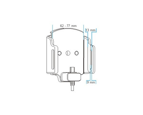 Support universel réglable USB-C avec alimentation fixe largeur : 62-77 mm épaisseur : 9-13 mm, Image 3