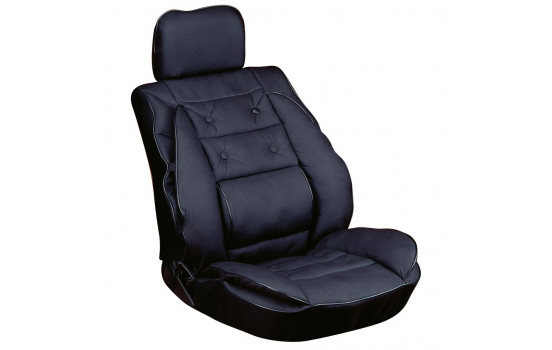 Coussin d'assise avec support lombaire en PU noir