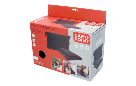 Couverture de voyage et oreiller de voyage Carpoint noir 2 en 1, Image 4