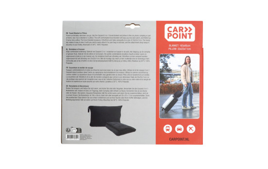Couverture de voyage et oreiller de voyage Carpoint noir 2 en 1, Image 11