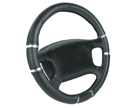 Couvre Volant Simoni ​Racing Cuir Artificiel Noir/Chrome, Image 2