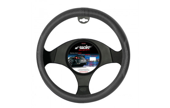 Enjoliveur de volant Simoni Racing en acier inoxydable Nero - 37-39cm - Aspect carbone noir