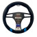 Housse de volant Simoni Racing Good Vibe B - 37-39cm - Noir Eco-Cuir, Microfibre, Look Carbone, Bleu