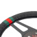 Simoni Racing Housse de volant G-Style- 37-39cm - Eco-Cuir Noir/Rouge/Vert, Vignette 3