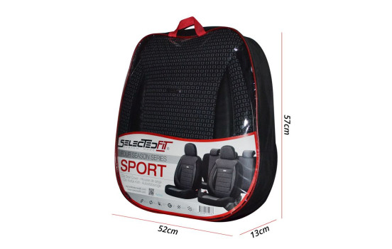 Ensemble de housses de siège en tissu 'SelectedFit Sports' noir / rouge - 11 pièces, Image 6
