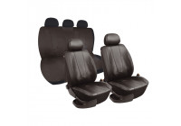 Ensemble de housses de siège Simoni Racing Type B (complet) - Cuir artificiel noir - 11 pièces