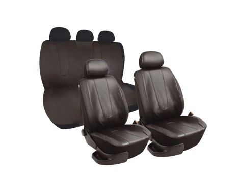 Ensemble de housses de siège Simoni Racing Type B (complet) - Cuir artificiel noir - 11 pièces