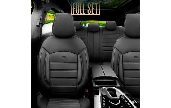Ensemble de housses de siège universelles en cuir 'Inspire' noir - 11 pièces - adapté aux airbags latéraux, Image 4