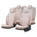 Ensemble de housses de siège universelles en lin/cuir/tissu 'Throne' crème - 11 pièces - adapté pour Side-Ai