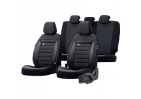 Ensemble de housses de siège universelles en tissu 'Prestige' Noir/Anthracite - 11 pièces