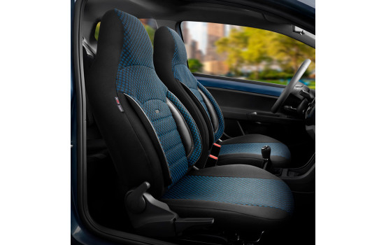 Ensemble de housses de siège universelles en tissu CityBug Sport Plus noir/bleu - 9 pièces