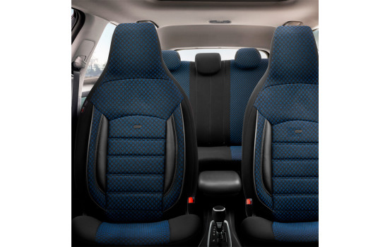 Ensemble de housses de siège universelles en tissu CityBug Sport Plus noir/bleu - 9 pièces, Image 4