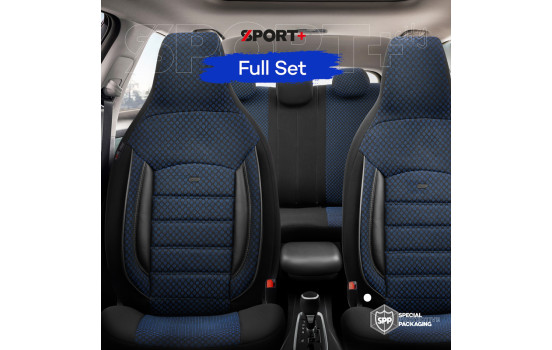 Ensemble de housses de siège universelles en tissu CityBug Sport Plus noir/bleu - 9 pièces, Image 10