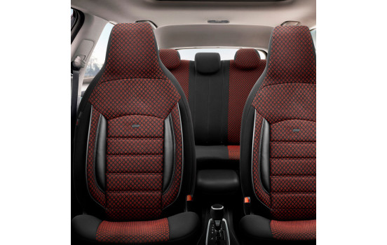 Ensemble de housses de siège universelles en tissu CityBug Sport Plus noir/rouge - 9 pièces, Image 2