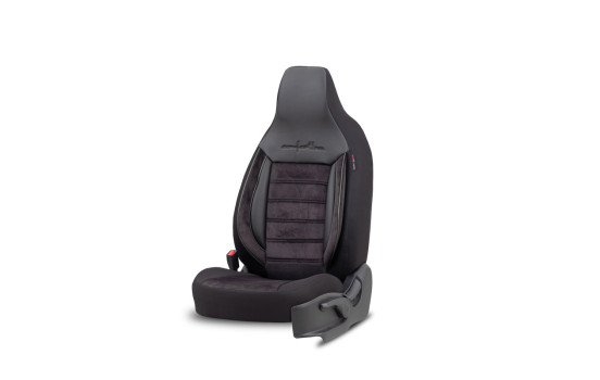 Ensemble de housses de siège universelles en velours/tissu CityBug Comfortline noir/gris - 9 pièces, Image 2