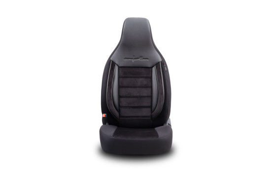 Ensemble de housses de siège universelles en velours/tissu CityBug Comfortline noir/gris - 9 pièces, Image 3