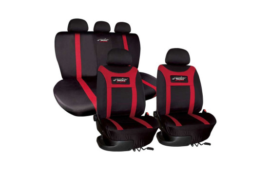 Housse de siège Simoni Racing type H - Noir / Rouge - 12 pièces, Image 2