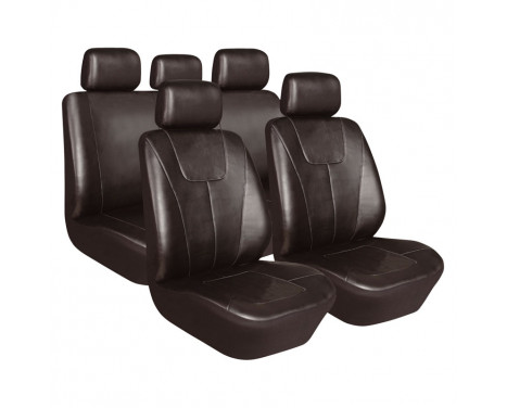 Jeu de couvre-sièges 'Demio' en simili cuir noir (11 pièces) (convient également aux airbags latéraux)