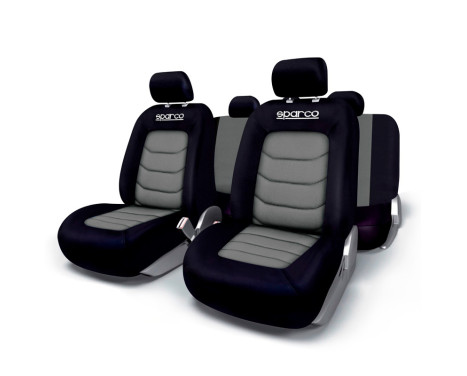 Jeu de housses de siège Sparco noir / gris (11 pièces) (convient également pour les airbags latéraux), Image 2