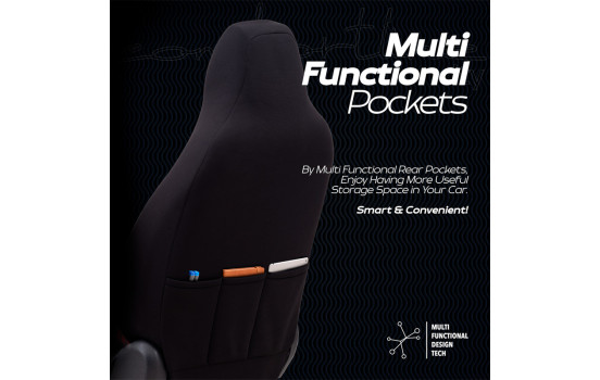 Set de housses de siège universelles en cuir/tissu CityBug Comfortline noir/gris - 9 pièces, Image 8