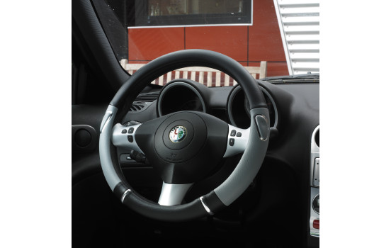 Couvre Volant AutoStyle Noir/Gris/Chrome, Image 2