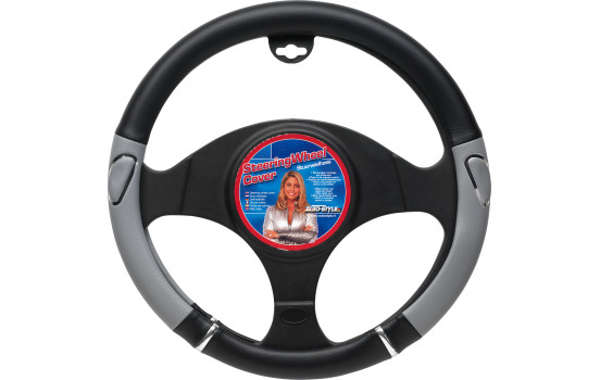 Couvre Volant AutoStyle Noir/Gris/Chrome