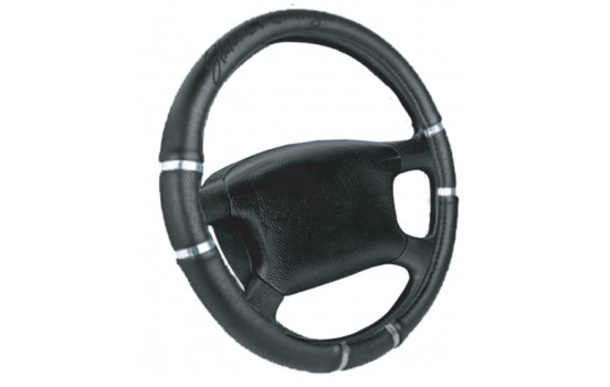 Couvre Volant Simoni ​Racing Cuir Artificiel Noir/Chrome