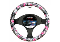 Couvre Volant Simoni Racing Fleur Noir/Rose