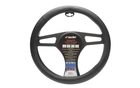 Enjoliveur de volant Simoni Racing Trophy 1 - 37-39cm - Cuir noir, Image 2