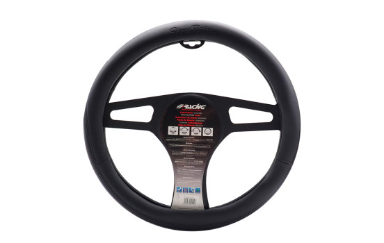 Simoni Racing Couvre Volant Easy Noir - 37-39cm - Eco-Cuir Noir
