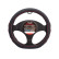 Simoni Racing Couvre Volant Forme D - Eco-Cuir Noir + Coutures Rouges - 35-37cm