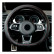 Simoni Racing Couvre Volant Forme D - Eco-Cuir Noir + Coutures Rouges - 35-37cm, Vignette 2