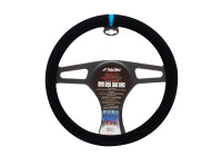 Simoni Racing Couvre Volant Look Carrera - Microfibre Noire + Marquage Bleu - 37-39cm